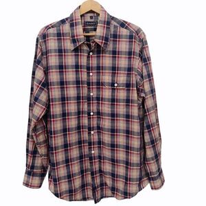 GANT BUTTON Up Shirt, Plaid, Sz L
